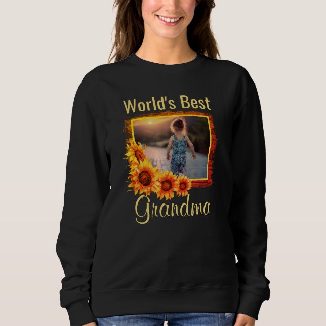 Das beste Grandma Personalisiert Foto Sweatshirt d (Vorderseite)