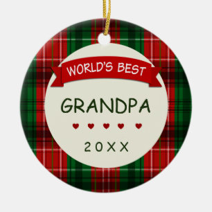Das beste Grandpa der Welt (irgendein Name) Keramik Ornament