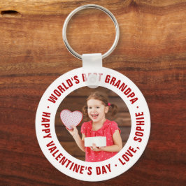 Das beste Grandpa-Valentinstag-Foto der Welt Schlüsselanhänger