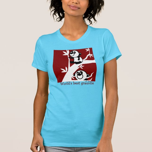 "Das beste grauntie der Welt" Pandas T-Shirt (Vorderseite)