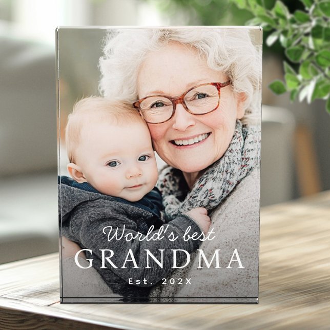 Das beste Großmutter der Welt Fotoblock (World's best grandma grandmother est year photo block)