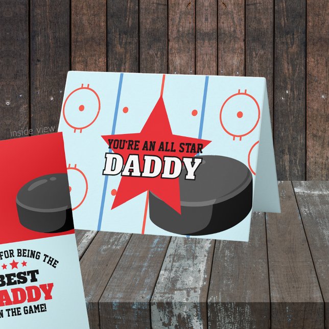 Das Beste im Game Hockey Personalisierte Geschenk Karte (All Star Best in the Game Folding Greeting Card for Dad, Grandpa, Coach or anyone!)