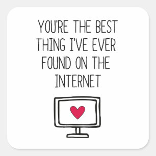 Das Beste im Internet Online Verabreden Quadratischer Aufkleber