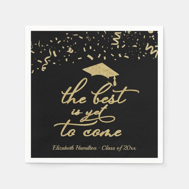 Das Beste ist es, noch Gold Script Grad Party zu k Serviette (Vorderseite)