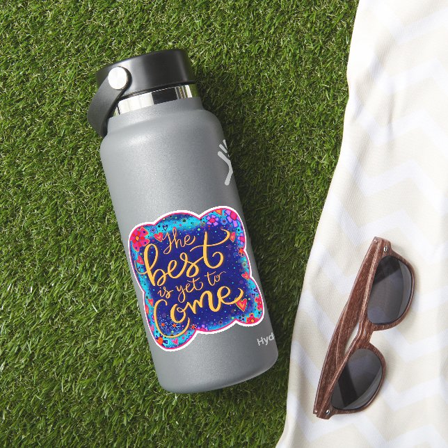 Das Beste ist noch zu kommen Spaß Inspirivity Blue Aufkleber (HydroFlask Insitu)