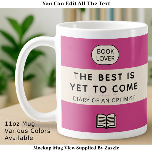 Das Beste kommt noch Retro-Paperback-Cover Rosa Kaffeetasse