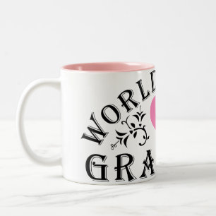Das beste Oma Rosa Herz der Welt Zweifarbige Tasse