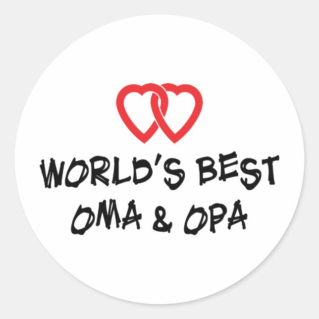 Das beste Oma und Opa der Welt Runder Aufkleber (Vorderseite)