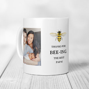 Das beste Papa   Einfache Niedliche Bienen und Fot Kaffeetasse