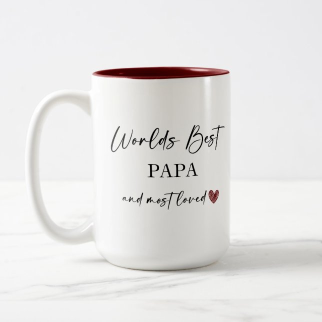 Das beste Papa-Foto der Welt Zweifarbige Tasse (Links)