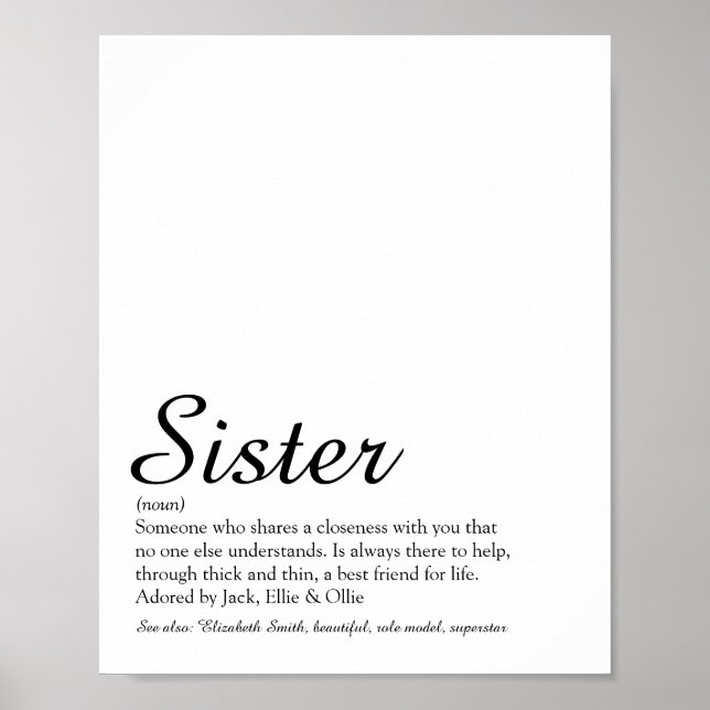 Das beste Sister-Definition-Skript der Welt Poster (Vorne)