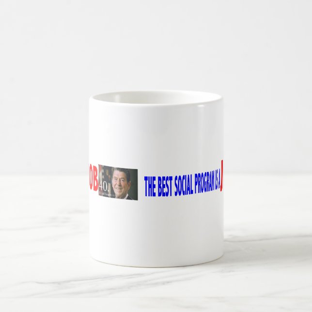 DAS BESTE SOZIALprogramm IST EIN JOB Kaffeetasse (Mittel)