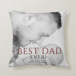 Das beste Vater-Foto aller Zeiten für Typografie Kissen