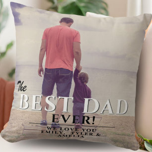 Das beste Vater-Foto aller Zeiten für Typografie Kissen