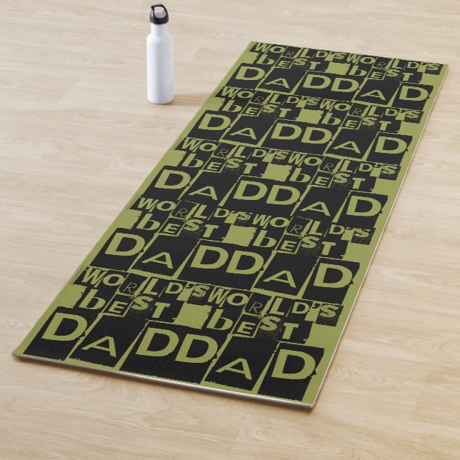 Das beste Vater Typografie-Muster Schwarzer Olive Yogamatte (Beispiel)