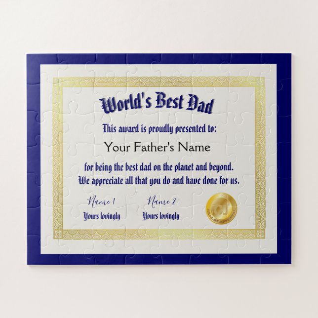 Das beste Vater-Zertifikat der modernen Funny Worl (Horizontal)