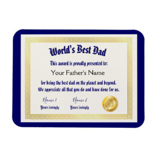 Das beste Vater-Zertifikat der modernen Funny Worl Magnet