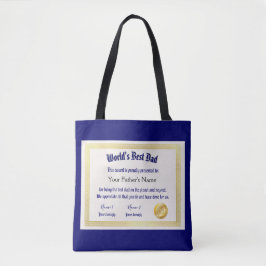 Das beste Vater-Zertifikat der modernen Funny Worl Tasche