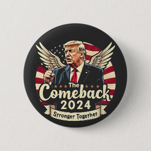 Das Bestste Comeback 2024 - Trump zusammengesteckt Button