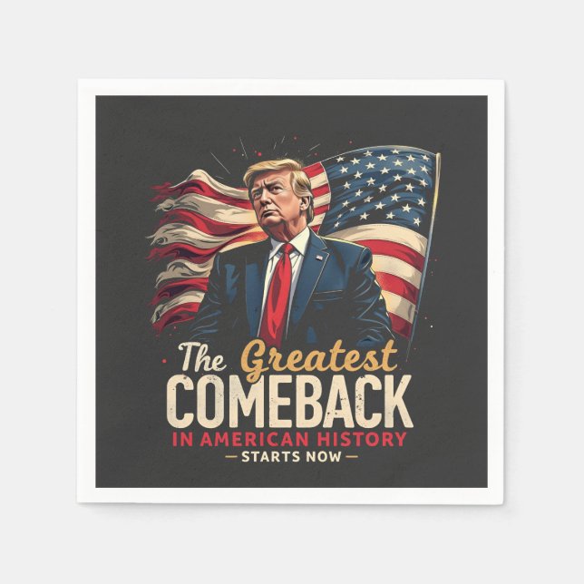 Das Bestste Comeback in der amerikanischen Geschic Serviette (Vorderseite)