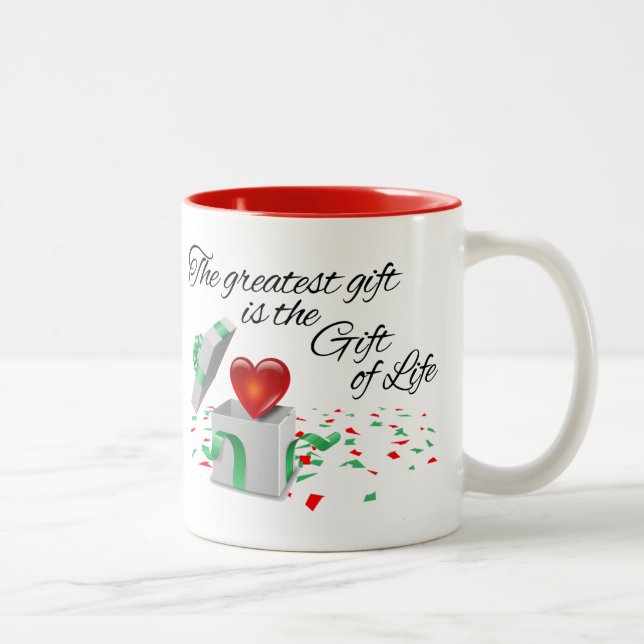 Das Bestste Geschenk ist das Geschenk des Lebens Zweifarbige Tasse (Rechts)