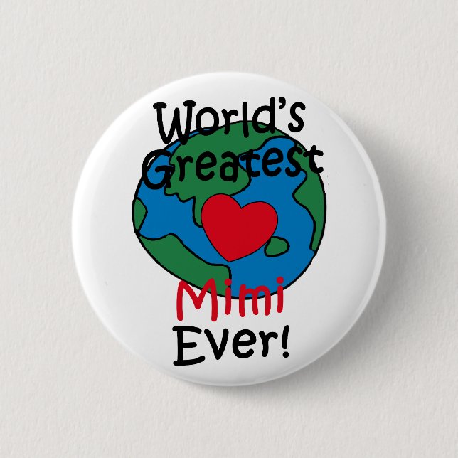 Das bestste Herz Mimi der Welt Button (Vorderseite)