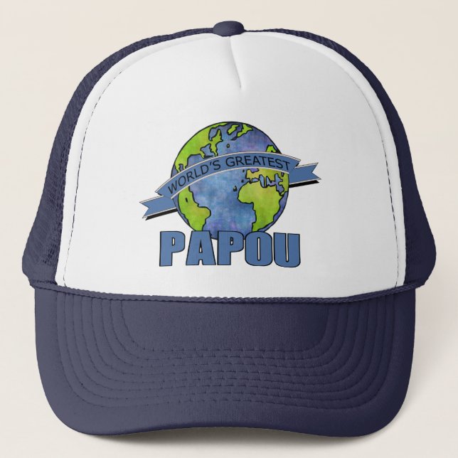 Das bestste Papou der Welt Truckerkappe (Vorderseite)