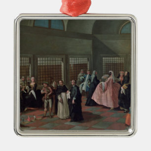 Das Besuchswohnzimmer im Kloster Silbernes Ornament