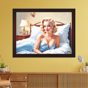 Das Bett ist nur eine schöne AI Konzept Kunst von Leinwanddruck