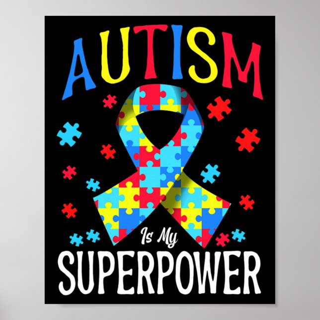 Das Bewusstsein für Autismus ist meine Superkraft  Poster (Vorne)