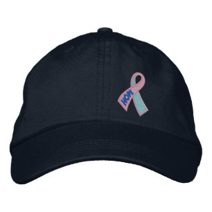Das Bewusstsein für den Krebs der rosa und blauen Bestickte Baseballkappe
