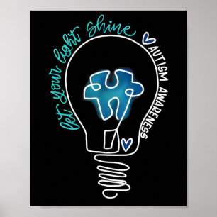 Das Bewusstsein für den Lichtschein-Autismus gelas Poster