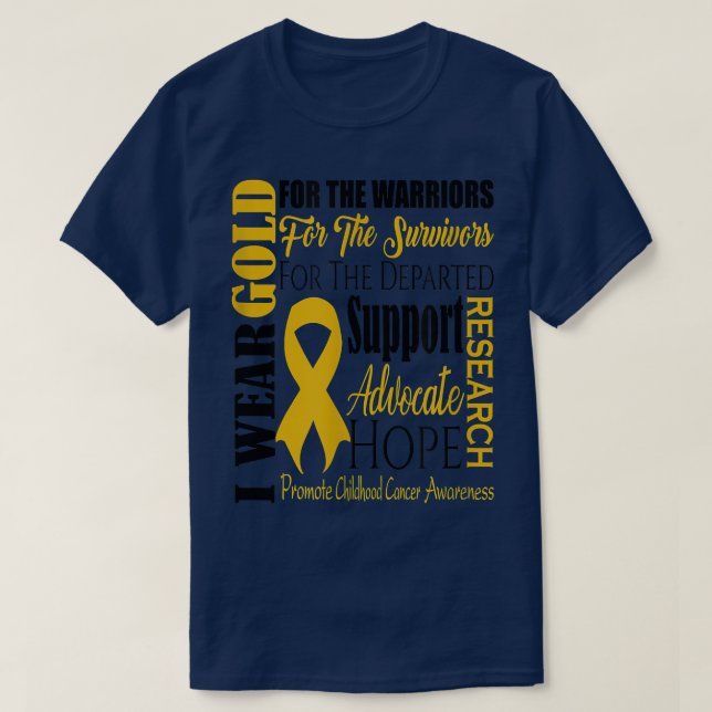 Das Bewusstsein für Krebs bei Kindern ist Gold für T-Shirt (Design vorne)