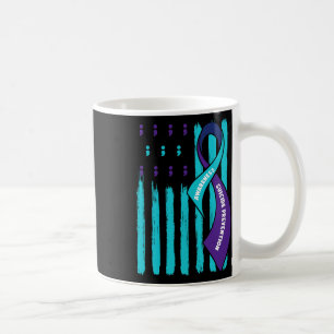 Das Bewusstsein für Suizidprävention ist Lila und Kaffeetasse