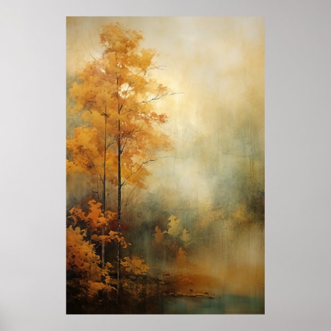 Das bezaubernde Grün- und Gold-Naturposter des Her Poster (Vorne)
