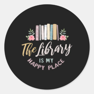 Das Bibliotheksbuch ist mein glücklicher Ort Runder Aufkleber