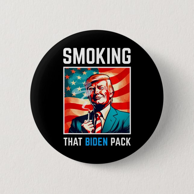 Das Biden Pack rauchen - Trump 2024 Button (Vorderseite)