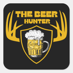 Das Bier-HUNTER-Preisgeschenk für Bierliebhaber Quadratischer Aufkleber