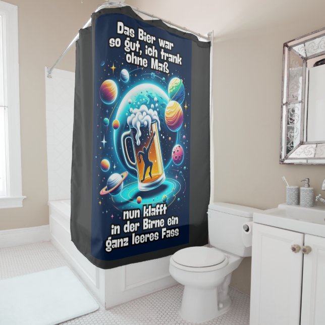 Das Bier im Kopf  Duschvorhang (Beispiel)