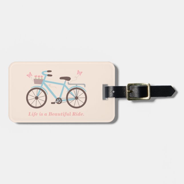 Das Bike Zitat Leben ist eine schöne Reise Gepäckanhänger (Vorderseite horizontal)