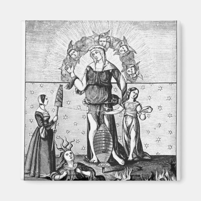 Das Bild der Dame Astrologie mit den drei Magnet (Vorne)