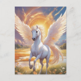 Das Bild eines himmlischen Bauernhofs mit Unicorn  Postkarte