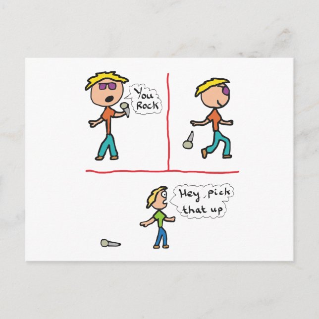 Das Bild fallen lassen Postkarte (Vorderseite)