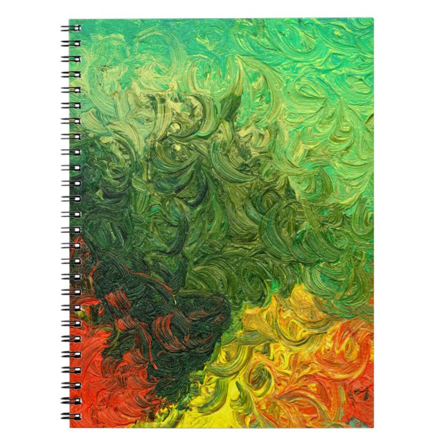 das Bild in Öl gemalt. Ölfarbe im Hintergrund. Notizblock (Vorderseite)