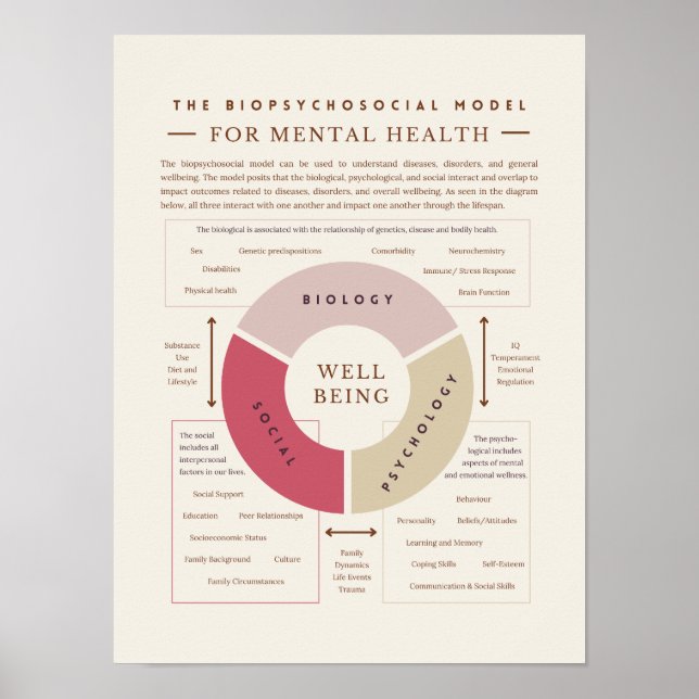 Das biopsychosoziale Modell der psychischen Gesund Poster (Vorne)