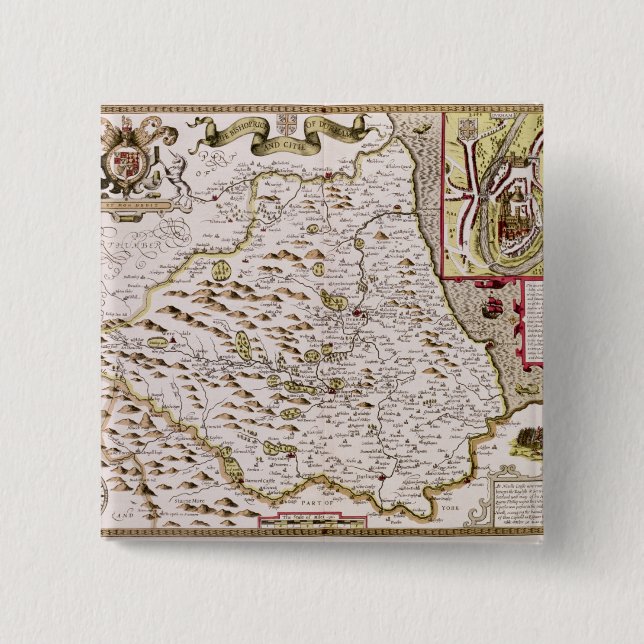 Das Bishoprick und die Stadt von Durham Button (Vorderseite)