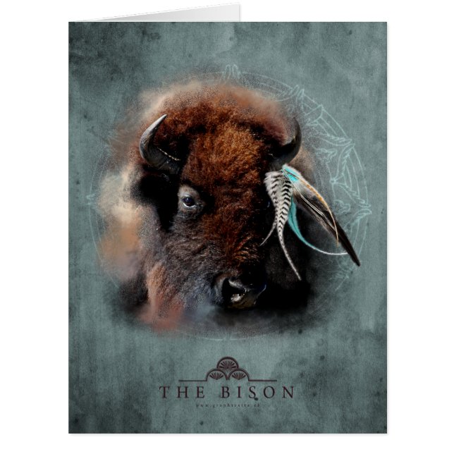 Das Bison - große Grußkarte (Vorderseite)