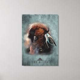 Das Bison - überzogene Canvas Leinwanddruck