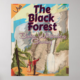 Das Black Forest Vintage Reiseplakat. Poster