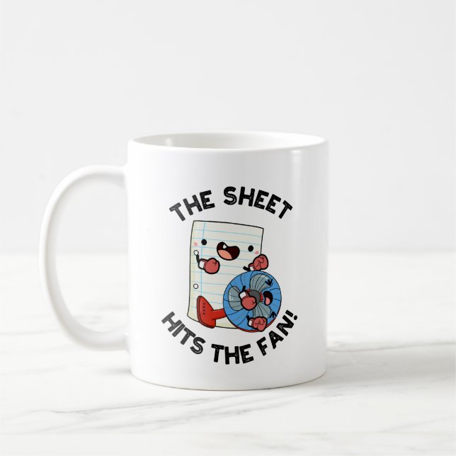 Das Blatt trifft auf den Fan Funny Phrase Puff Kaffeetasse (Links)